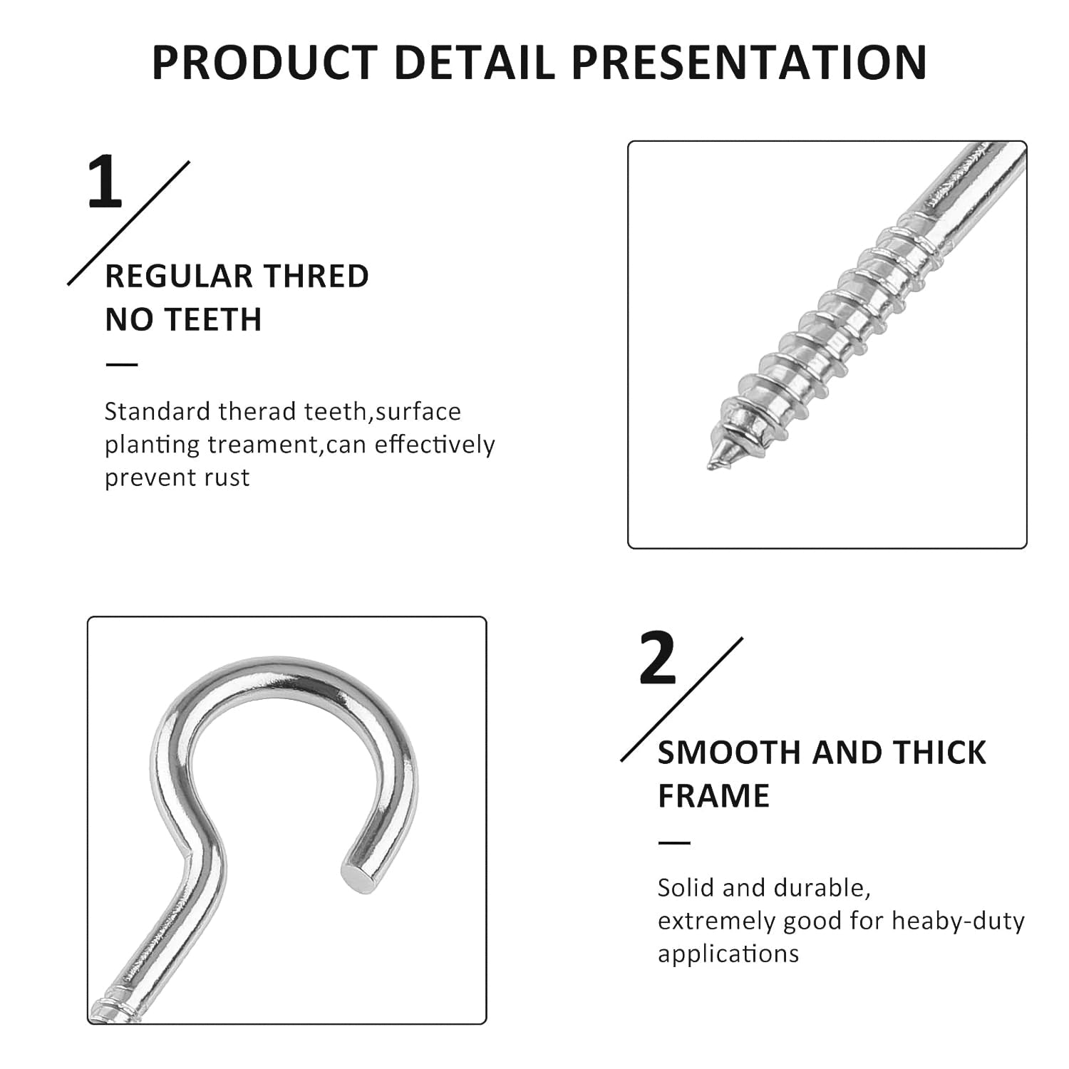Eye Hooks Screw in Heavy Duty, Stainless Steel Eye Bolts Screw (7 Pc Set) Eye Hooks Screw in Heavy Duty, Stainless Steel Eye Bolts Screw (7 Pc Set)